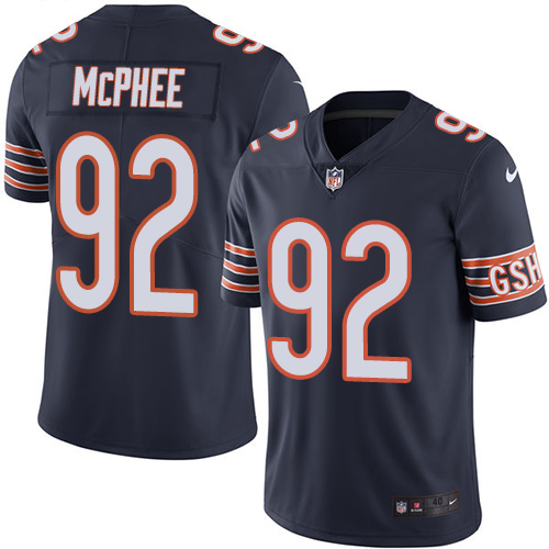 Men's Elite Pernell McPhee Nike Jersey Navy Blue - #92 Rush NFL Chicago Bears